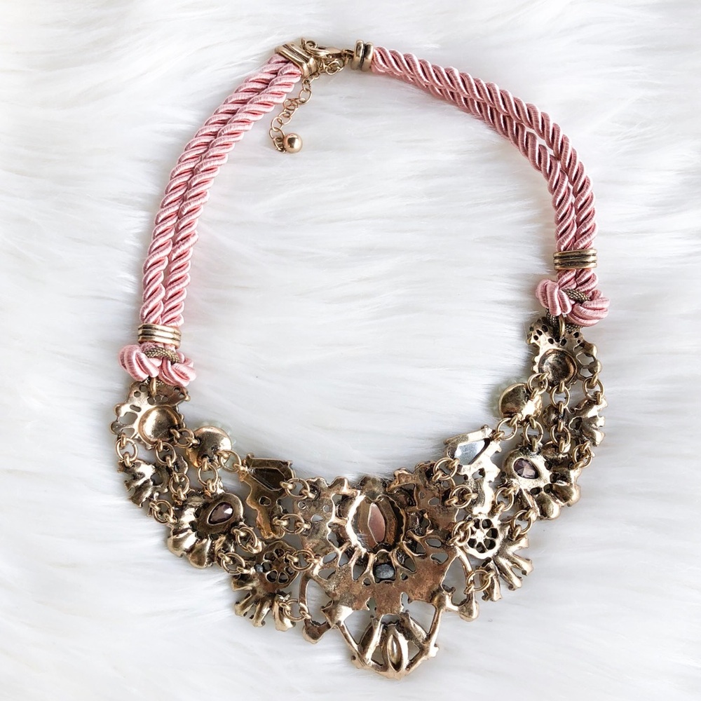 Blush and Blue Statement Necklace - Picture 5 of 7